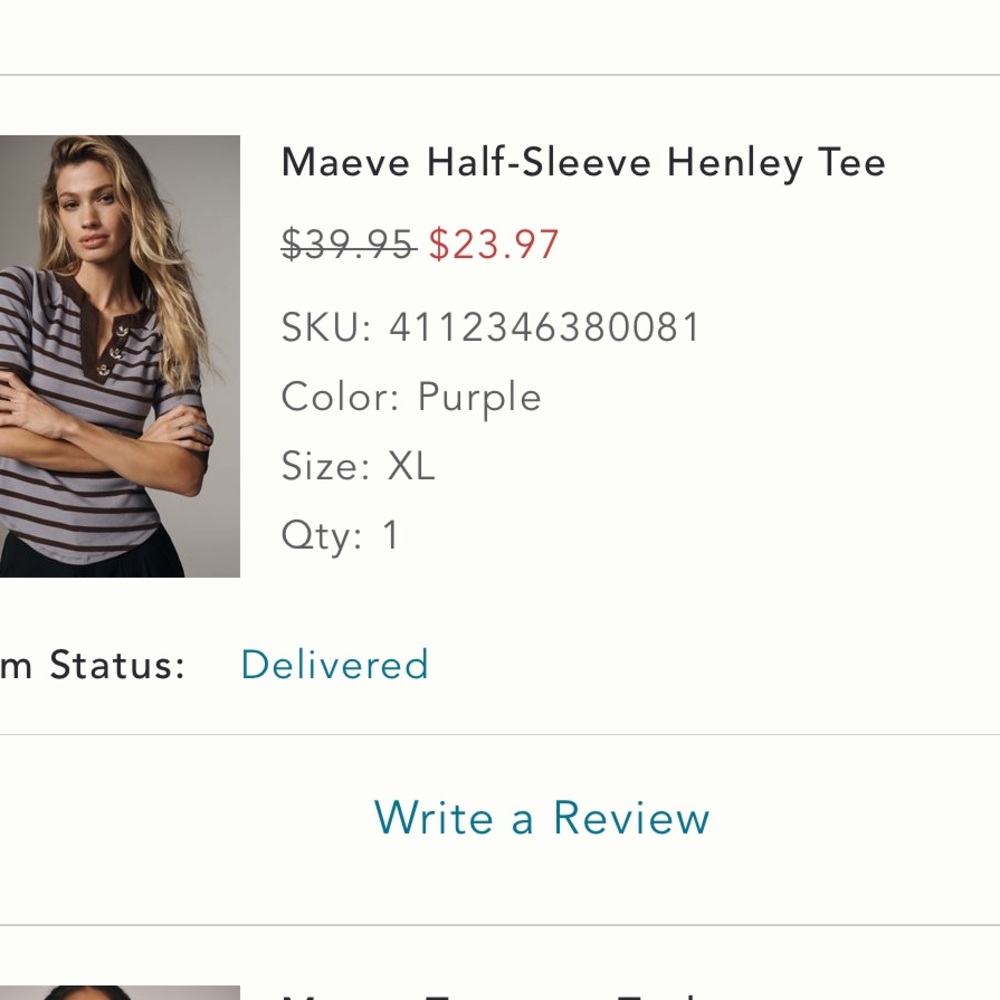 Maeve Purple Half-Sleeve Henley Tee - Picture 9 of 9